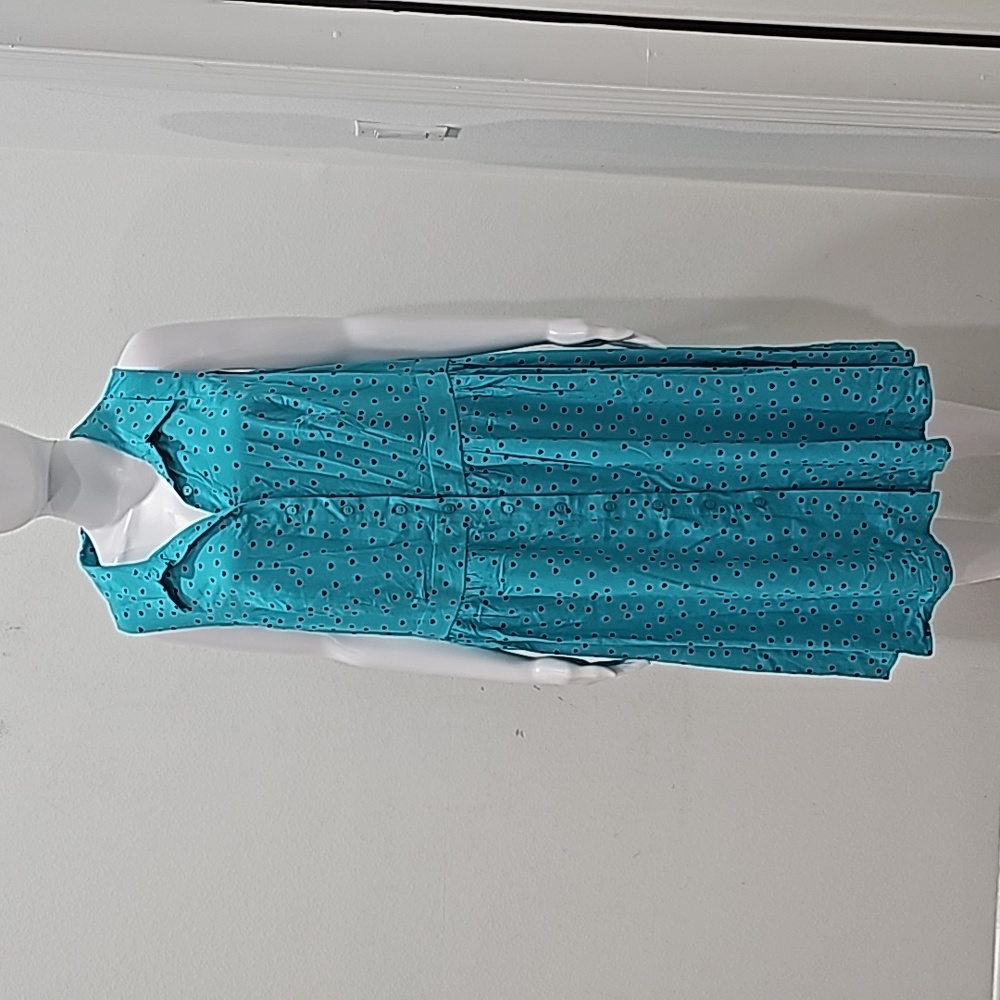 Torrid  Button Front  Dress, Light Blue black heart Plus Size 3x NWT